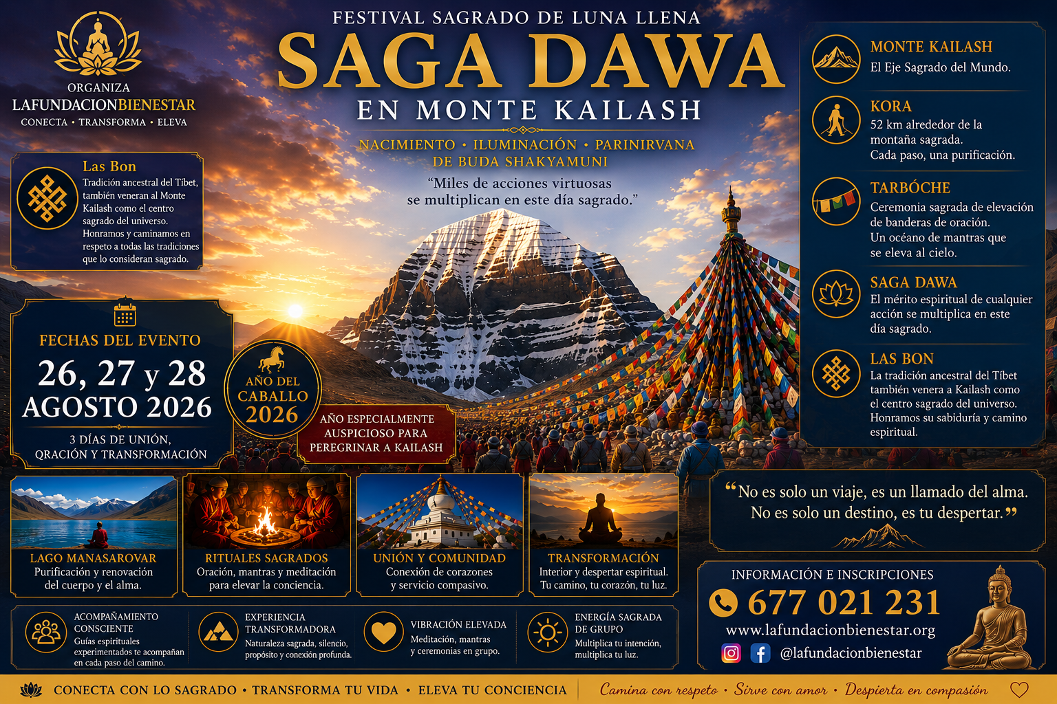 Cartel horizontal Saga Dawa Monte Kailash 2026